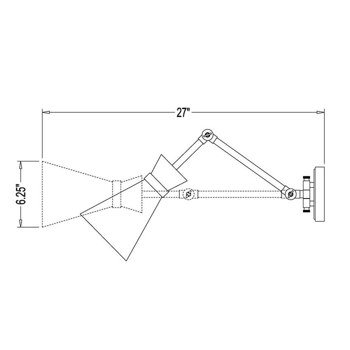 Z-Lite Soriano Swing-Arm Wall Lamp Modern Gold 1 Light 351S-MGLD | theLightShop