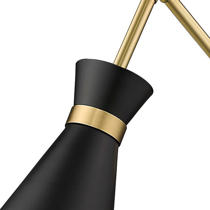 Z-Lite Soriano Swing-Arm Wall Lamp Modern Gold Matte Black 1 Light 351S-MB-MGLD | theLightShop