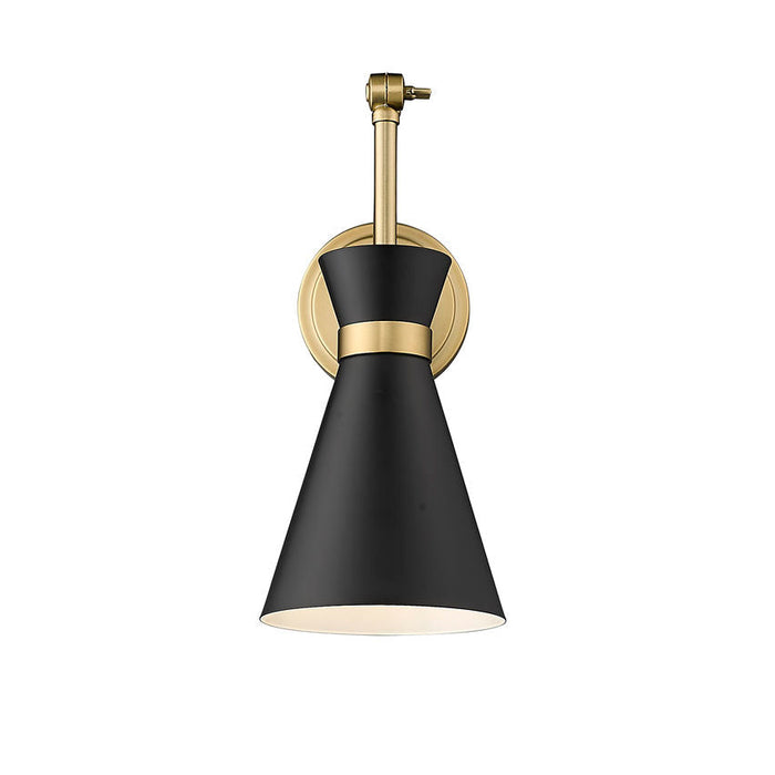 Z-Lite Soriano Swing-Arm Wall Lamp Modern Gold Matte Black 1 Light 351S-MB-MGLD | theLightShop