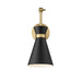 Z-Lite Soriano Swing-Arm Wall Lamp Modern Gold Matte Black 1 Light 351S-MB-MGLD | theLightShop