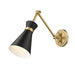 Z-Lite Soriano Swing-Arm Wall Lamp Modern Gold Matte Black 1 Light 351S-MB-MGLD | theLightShop