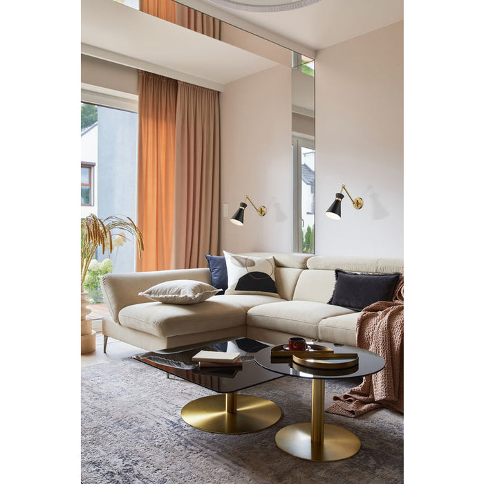 Z-Lite Soriano Swing-Arm Wall Lamp Modern Gold Matte Black 1 Light 351S-MB-MGLD | theLightShop