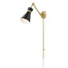 Z-Lite Soriano Swing-Arm Wall Lamp Modern Gold Matte Black 1 Light 351S-MB-MGLD | theLightShop