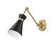 Z-Lite Soriano Swing-Arm Wall Lamp Modern Gold Matte Black 1 Light 351S-MB-MGLD | theLightShop