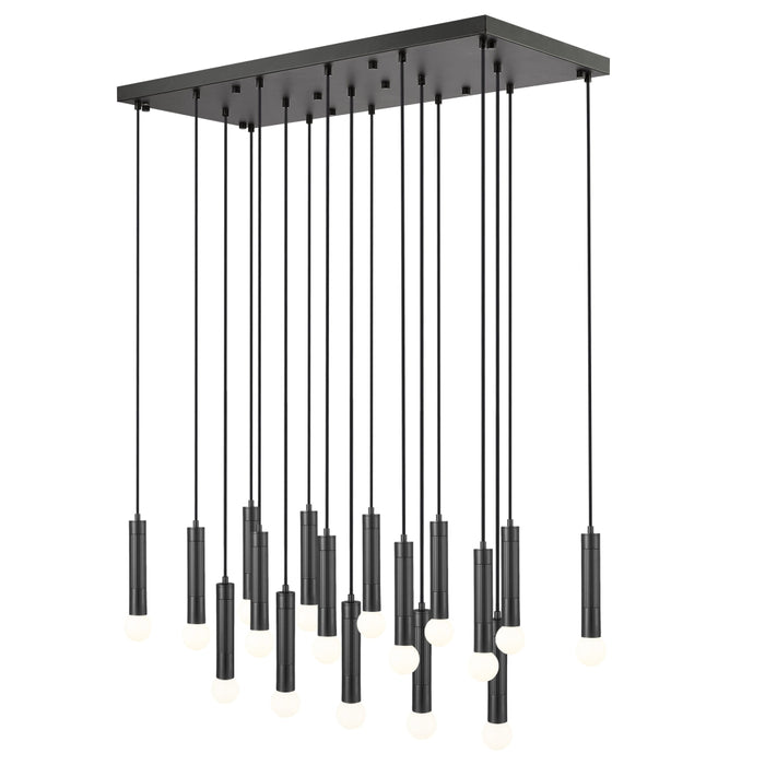 Z-Lite Stari 17 Light Linear Multi-Light Pendant - Matte Black
