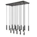 Z-Lite Stari 17 Light Linear Multi-Light Pendant - Matte Black