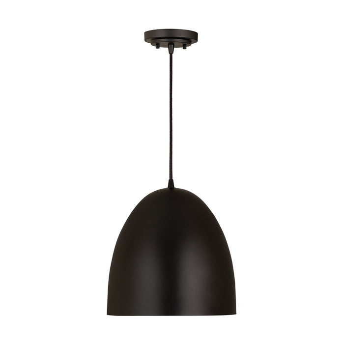 Z-Lite Z Studio Dome Matte Black 1 Light Pendant 6012P12-SBK | theLightShop