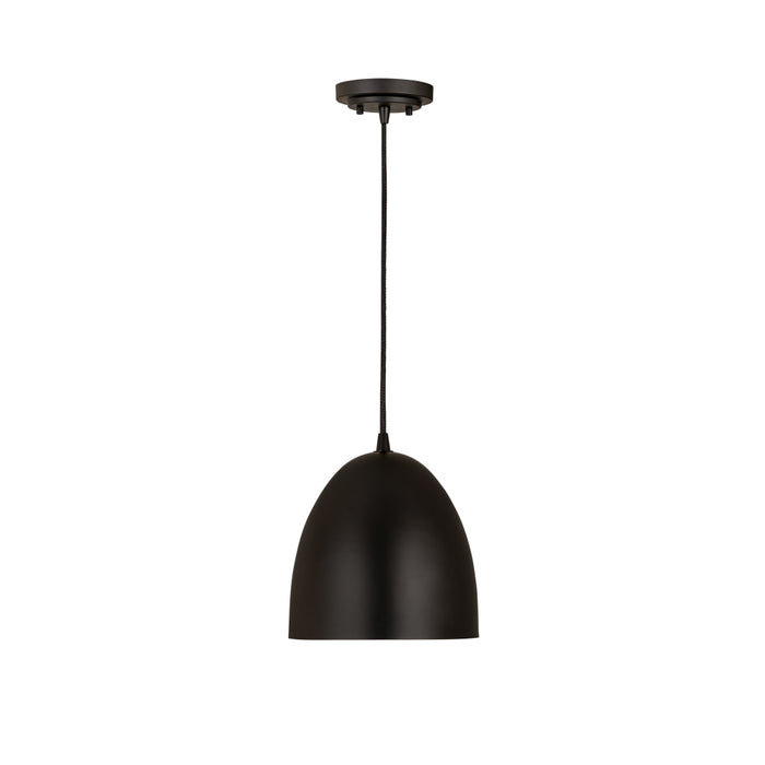 Z-Lite Z Studio Dome Matte Black 1 Light Pendant 6012P9-SBK | theLightShop