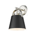 Z-Lite Z-Studio Matte Black Brushed Nickel Wall Sconce 726-1S-MB-BN | theLightShop