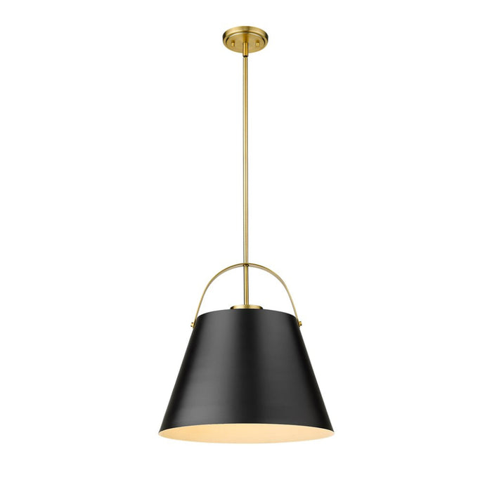Z-Lite Z-Studio Matte Black Heritage Brass Pendant 726P18-MB-HBR | theLightShop