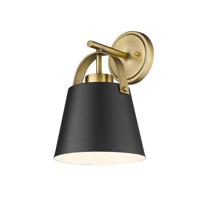Z-Lite Z-Studio Matte Black Heritage Brass Wall Sconce 726-1S-MB-HBR | theLightShop