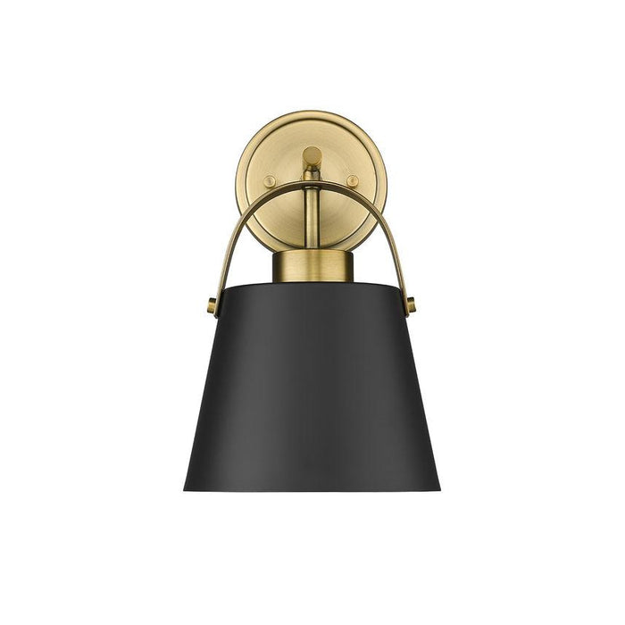 Z-Lite Z-Studio Matte Black Heritage Brass Wall Sconce 726-1S-MB-HBR | theLightShop