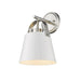 Z-Lite Z-Studio Matte White Brushed Nickel Wall Sconce 726-1S-MW-BN | theLightShop