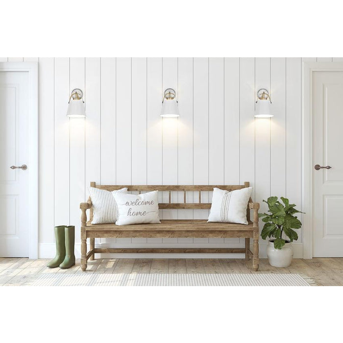 Z-Lite Z-Studio Matte White Brushed Nickel Wall Sconce 726-1S-MW-BN | theLightShop