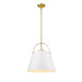 Z-Lite Z-Studio Matte White Heritage Brass Pendant 726P18-MW-HBR | theLightShop