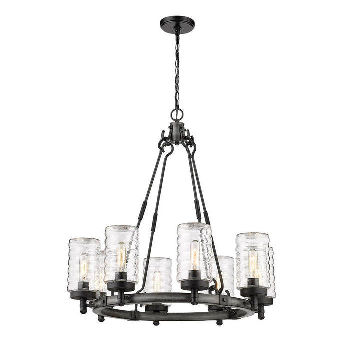 Z-Lite Tahoe Ashen Barnboard 8 Light Outdoor Pendant 588-8ABB | theLightShop