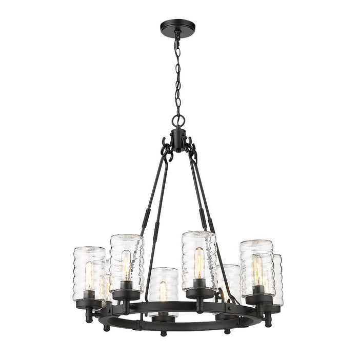 Z-Lite Tahoe Matte Black 8 Light Outdoor Pendant 588-8BK | theLightShop