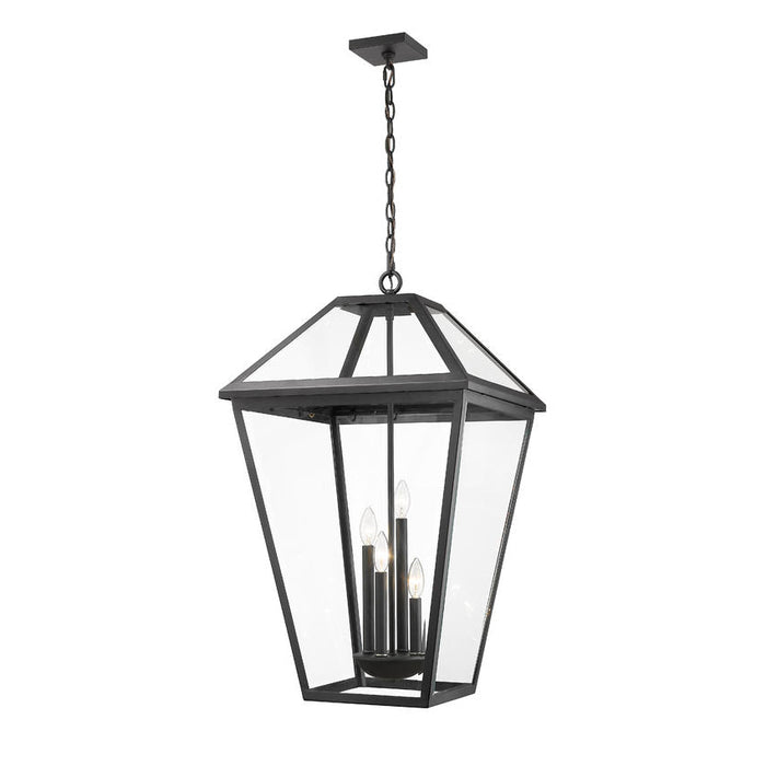 Z-Lite Talbot Black 4 Light Outdoor Chain Mount Ceiling Fixture 579CHXLX-BK | theLightShop