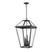 Z-Lite Talbot Black 4 Light Outdoor Chain Mount Ceiling Fixture 579CHXLX-BK | theLightShop