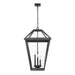 Z-Lite Talbot Black 4 Light Outdoor Chain Mount Ceiling Fixture 579CHXLX-BK - Outdoor Pendants