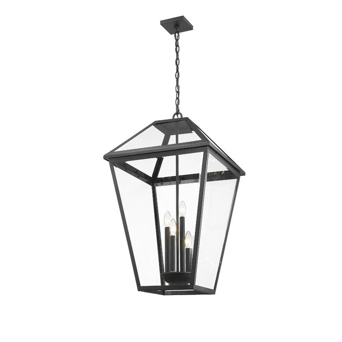 Z-Lite Talbot Black 4 Light Outdoor Chain Mount Ceiling Fixture 579CHXLX-BK - Outdoor Pendants