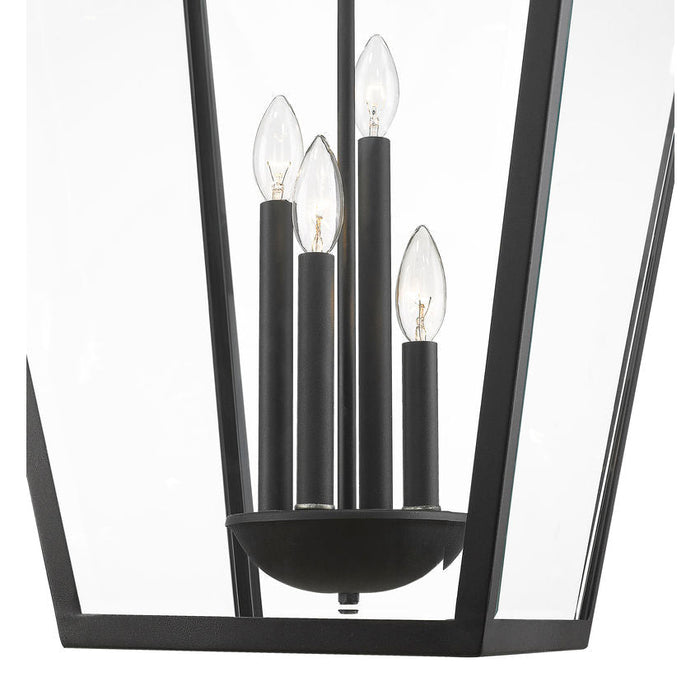 Z-Lite Talbot Black 4 Light Outdoor Chain Mount Ceiling Fixture 579CHXLX-BK - Outdoor Pendants