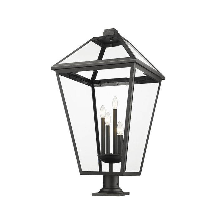 Z-Lite Talbot Black 4 Light Outdoor Pier Mounted Fixture 579PHXLXR-533PM-BK | theLightShop