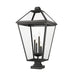 Z-Lite Talbot Black 4 Light Outdoor Pier Mounted Fixture 579PHXLXS-SQPM-BK | theLightShop