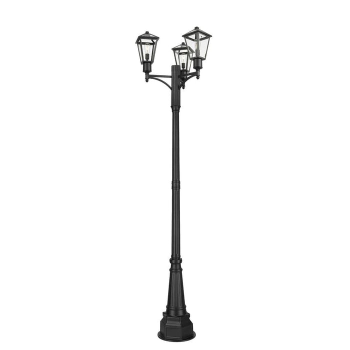 Z-Lite Talbot Outdoor Post Mounted Fixture Black 3 Light 579PHMR-3-564P-BK | theLightShop