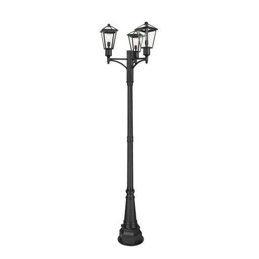 Z-Lite Talbot Outdoor Post Mounted Fixture Black 3 Light 579PHMR-3-564P-BK | theLightShop