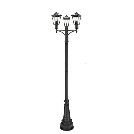 Z-Lite Talbot Outdoor Post Mounted Fixture Black 3 Light 579PHMR-3-564P-BK | theLightShop