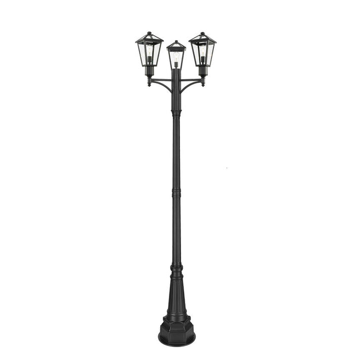 Z-Lite Talbot Outdoor Post Mounted Fixture Black 3 Light 579PHMR-3-564P-BK | theLightShop
