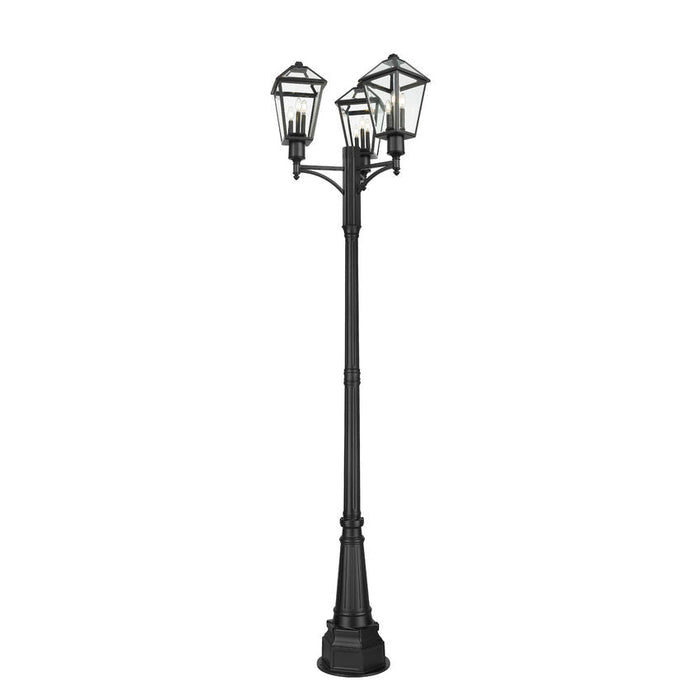 Z-Lite Talbot Outdoor Post Mounted Fixture Black 9 Light 579PHBR-3-564P-BK | theLightShop