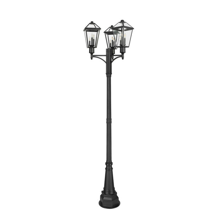 Z-Lite Talbot Outdoor Post Mounted Fixture Black 9 Light 579PHBR-3-564P-BK | theLightShop