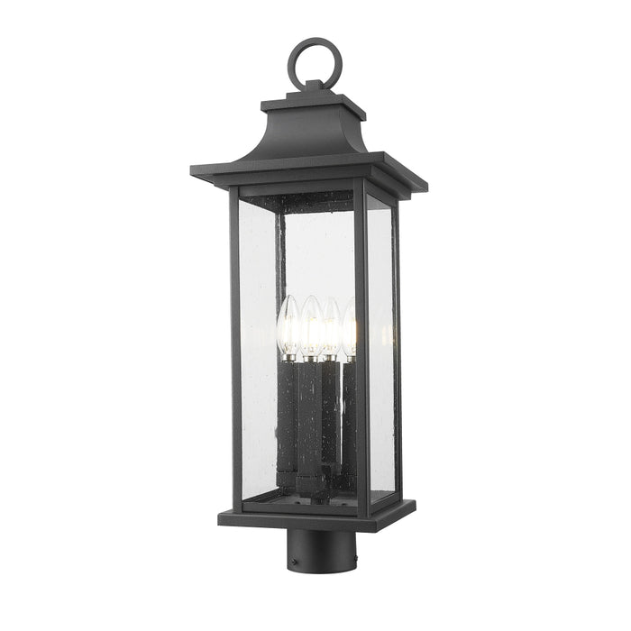 Z-Lite Tiberius 4 Light Outdoor Post Mount Fixture Black - Round