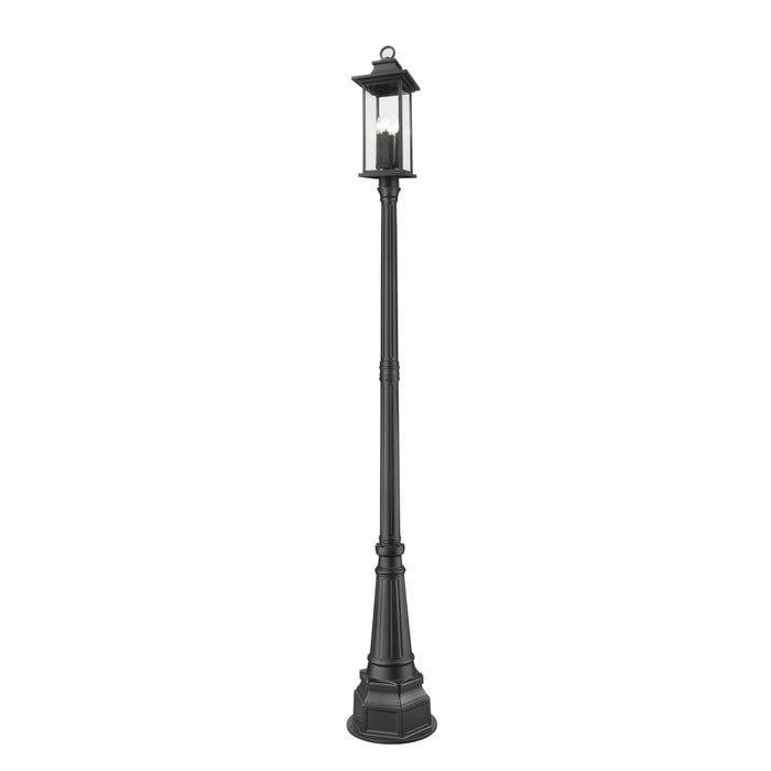 Z-Lite Tiberius 4 Light Outdoor Post Mounted Fixture - Black - 14’’