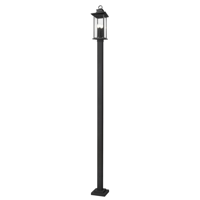 Z-Lite Tiberius 4 Light Outdoor Post Mounted Fixture - Black - 9’’