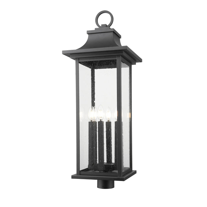 Z-Lite Tiberius 6 Light Outdoor Post Mount Fixture - Black - 12’’