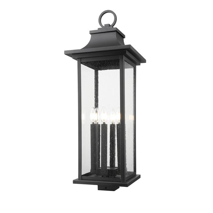 Z-Lite Tiberius 6 Light Outdoor Post Mount Fixture - Black - 34’’