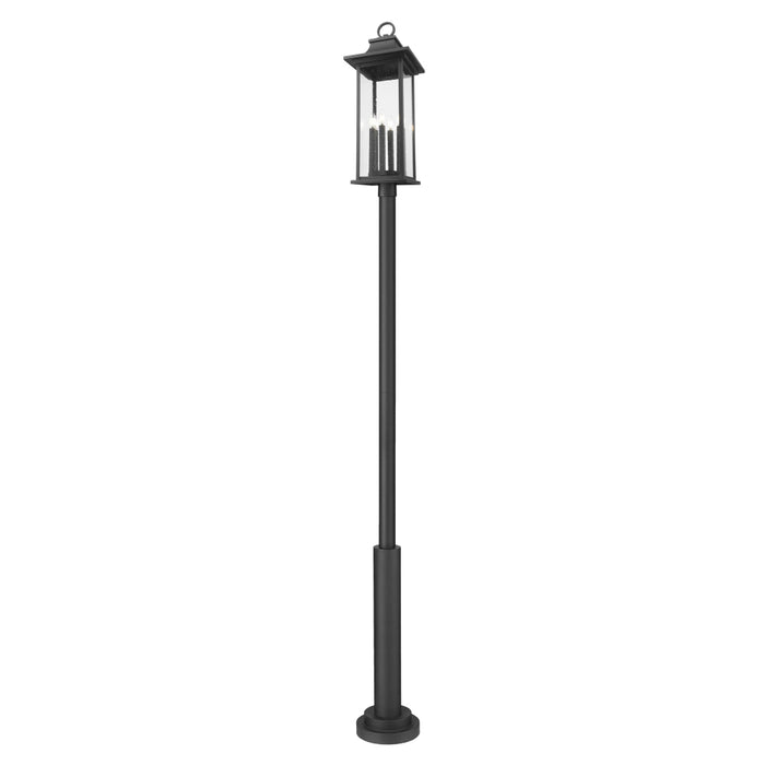 Z-Lite Tiberius 6 Light Outdoor Post Mounted Fixture - Black - 12’’