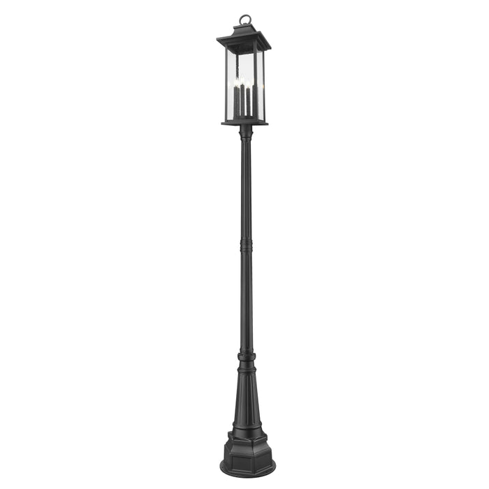 Z-Lite Tiberius 6 Light Outdoor Post Mounted Fixture - Black - 14’’
