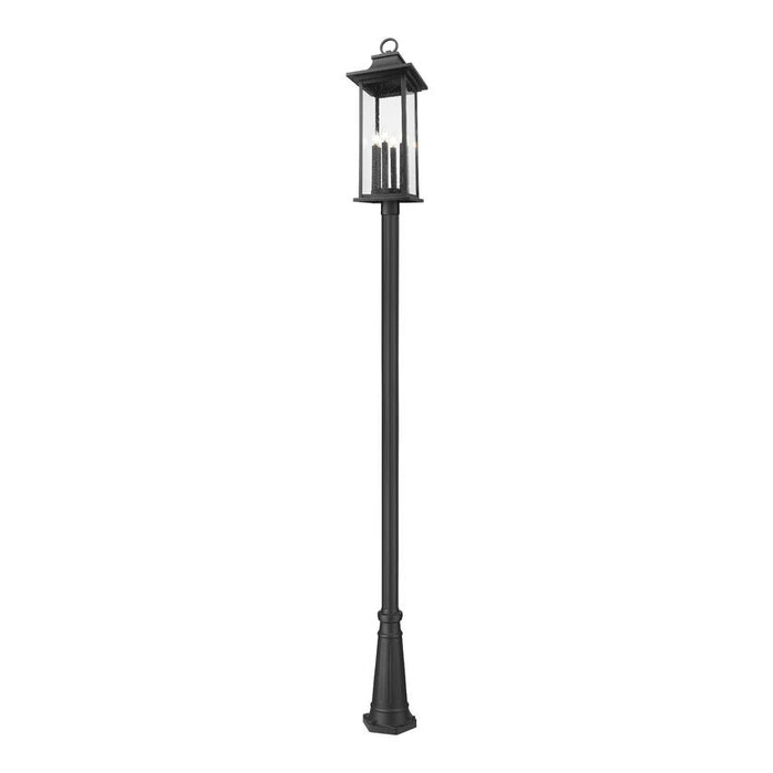 Z-Lite Tiberius 6 Light Outdoor Post Mounted Fixture - Black