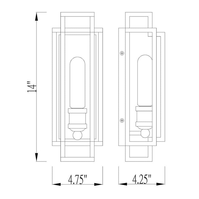 Z-Lite Titania Matte Black 1 Light Wall Sconce 454-1S-MB | theLightShop