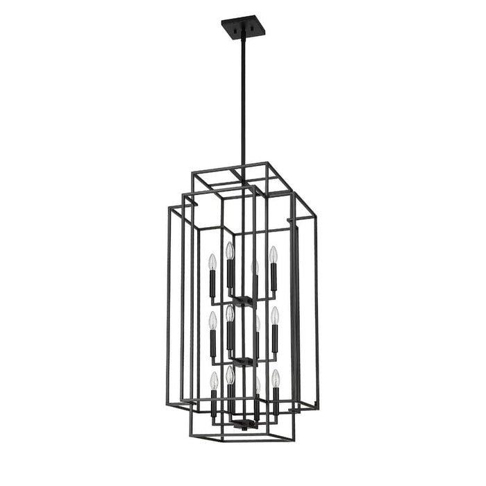 Z-Lite Titania Matte Black 12 Light Pendant 454-42MB | theLightShop