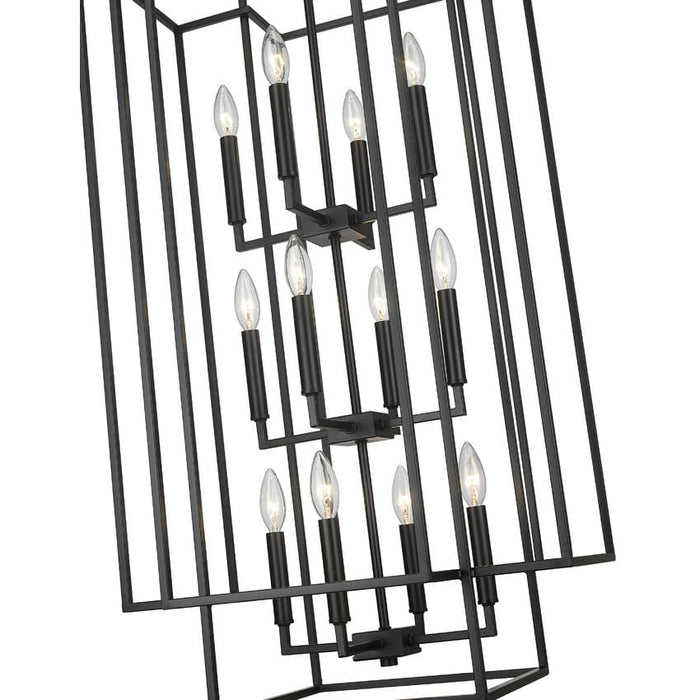 Z-Lite Titania Matte Black 12 Light Pendant 454-42MB | theLightShop