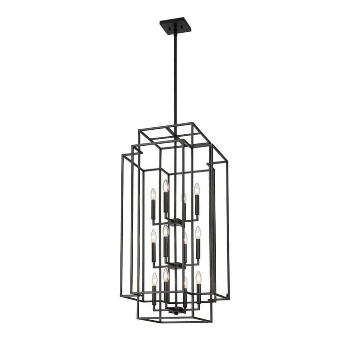 Z-Lite Titania Matte Black 12 Light Pendant 454-42MB | theLightShop