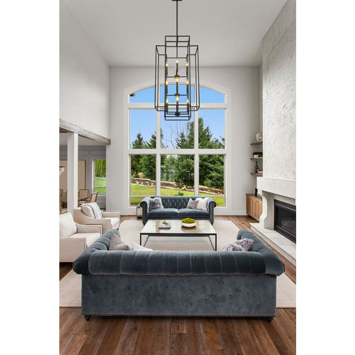 Z-Lite Titania Matte Black 12 Light Pendant 454-42MB | theLightShop