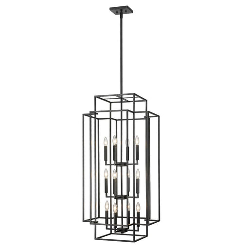 Z-Lite Titania Matte Black 12 Light Pendant 454-42MB | theLightShop