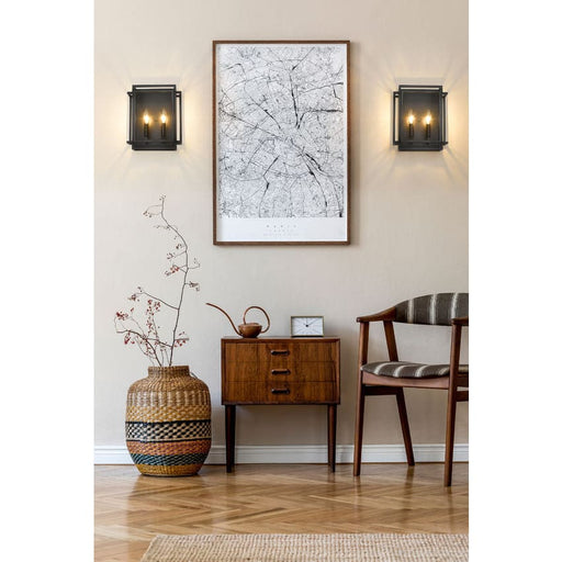 Z-Lite Titania Matte Black 2 Light Wall Sconce 454-2S-MB | theLightShop