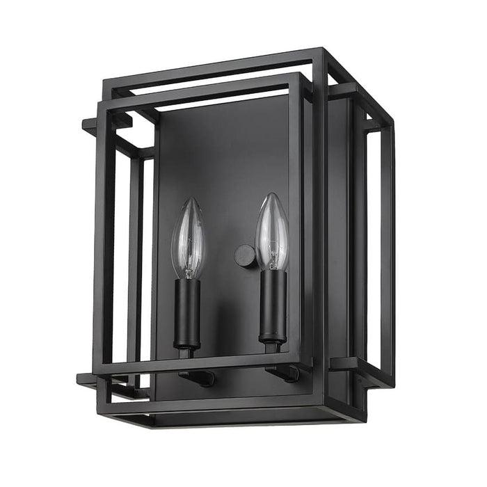 Z-Lite Titania Matte Black 2 Light Wall Sconce 454-2S-MB | theLightShop
